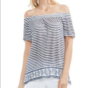 Two by Vince Camuto Off Shoulder Linen Top…